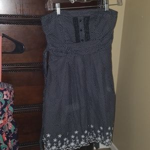 Black strapless mini summer dress